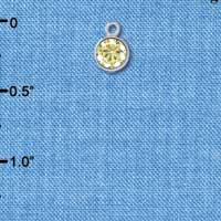 C2644 - CZ Round Pendant - Periodot - 4mm - Silver Charm